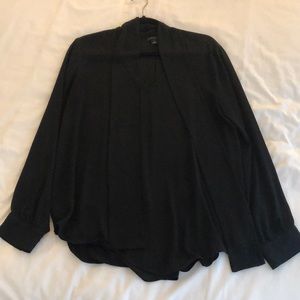 Ann Taylor black tie blouse